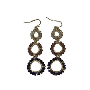 Drop Dangle Multicolor Bead Gold Tone‎ Earrings